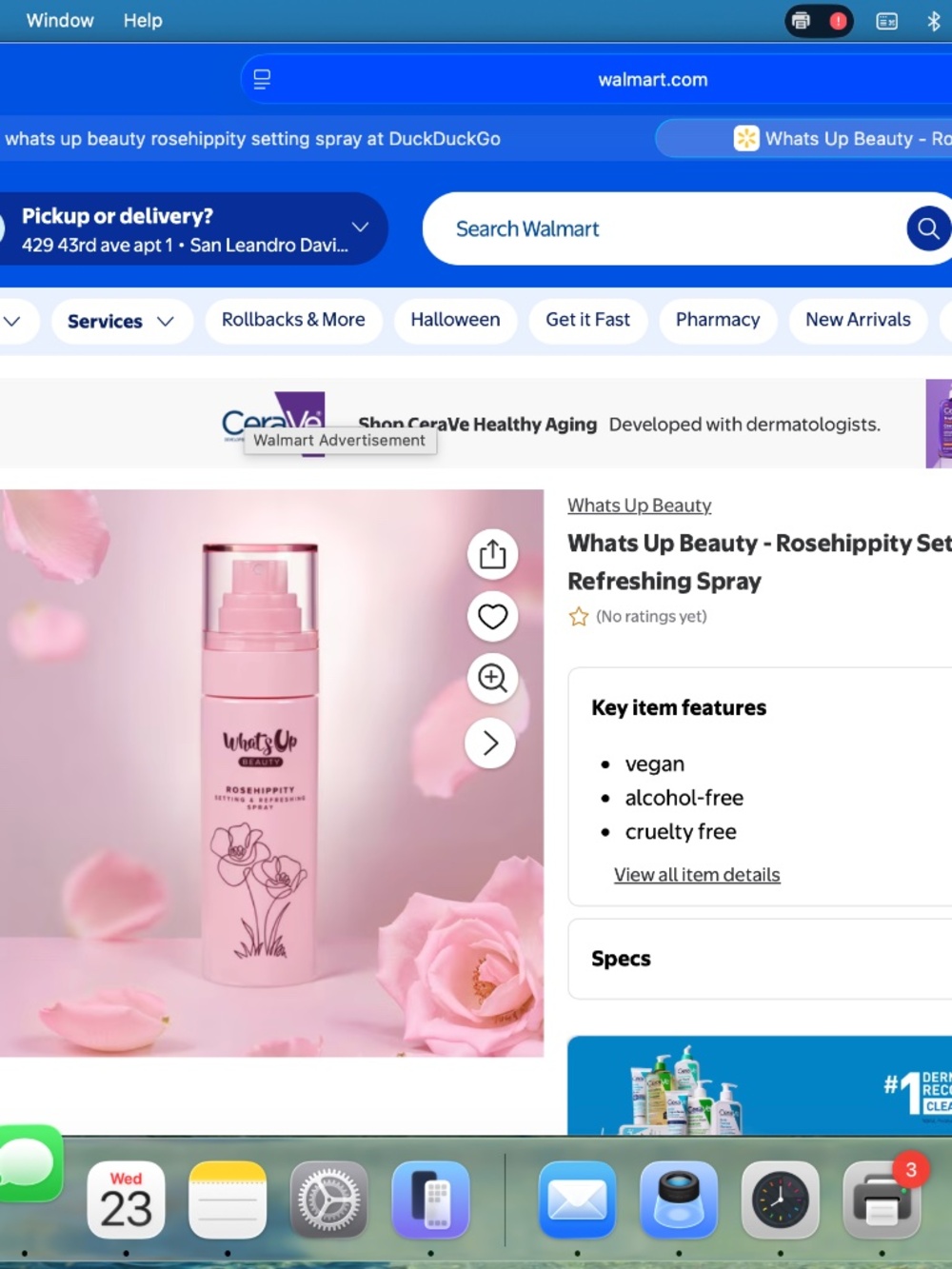 whats up beauty rosehippity setting spray